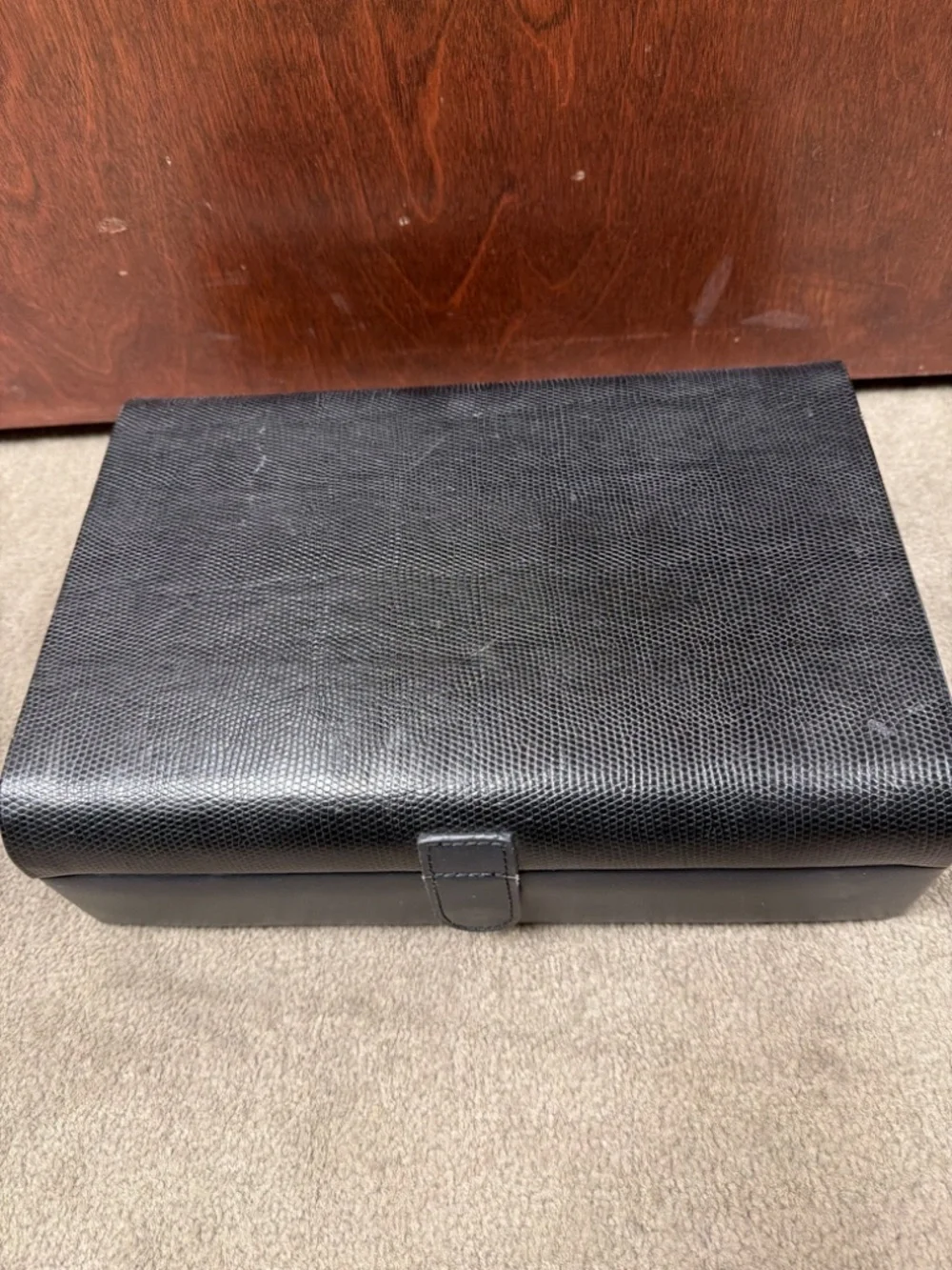Tech Swiss Black Leather Valet Box